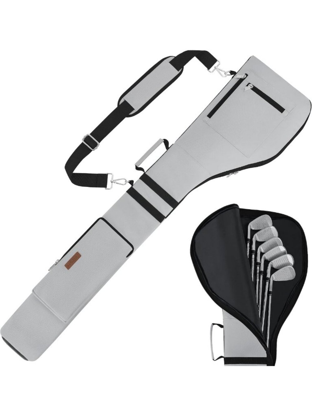 Lightweight Foldable Golf Club Carry Bag - Holds 8-10 Clubs, Portable Sunday Bag